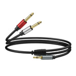 Cavo adattatore audio splitter Y 3,5mm TRS a doppio 6,35mm TS