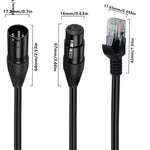 Cavo di estensione di rete per la serie di controller DMX-CON, lunghezza: 30 cm, XLR 3 Pin Male to RJ45 Male, XLR 3 Pin Female to RJ45 Male