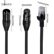 Cavo di estensione di rete per la serie di controller DMX-CON, lunghezza: 30 cm, XLR 3 Pin Male to RJ45 Male, XLR 3 Pin Female to RJ45 Male