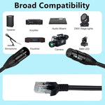 Cavo di estensione di rete per la serie di controller DMX-CON, lunghezza: 30 cm, XLR 3 Pin Male to RJ45 Male, XLR 3 Pin Female to RJ45 Male
