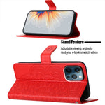 Custodia per telefono in pelle con stampa floreale, For iPhone 16 Pro, For iPhone 16 Plus, For iPhone 16