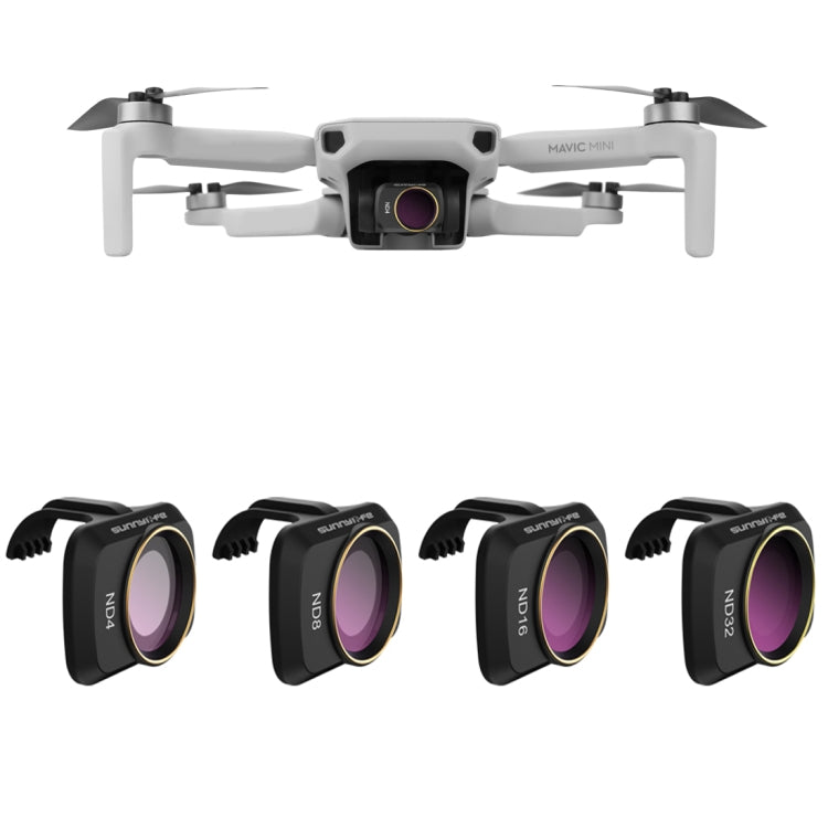 Sunnylife MM-FI9256 Per DJI Mavic mini 4 in 1 Drone ND4+ND8+ND16+ND32 Filtro obiettivo, ND4+ND8+ND16+ND32