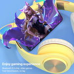 Cuffie da gioco wireless Bluetooth con orecchie di gatto