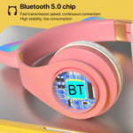Cuffie da gioco wireless Bluetooth con orecchie di gatto