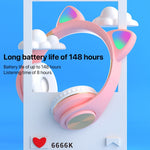 Cuffie da gioco wireless Bluetooth con orecchie di gatto