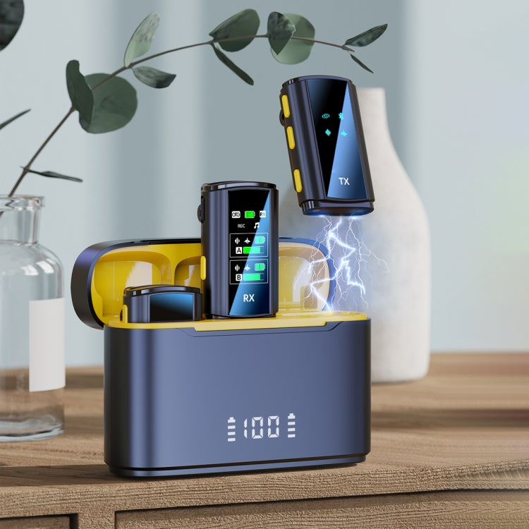 Microfono wireless J28 2 in 1 Lavalier Smart Noise Reduction con vano di ricarica, Type-C, 8 Pin