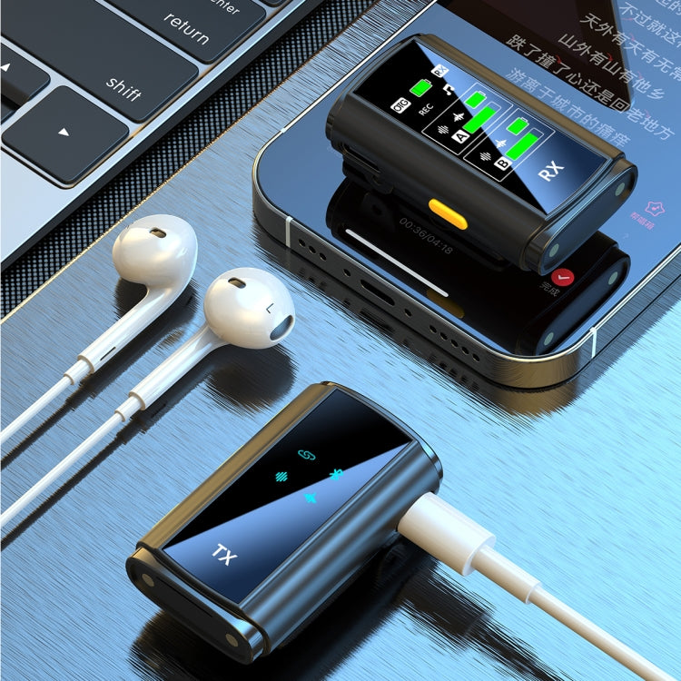 Microfono wireless J28 2 in 1 Lavalier Smart Noise Reduction con vano di ricarica, Type-C, 8 Pin