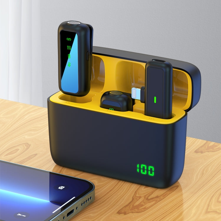 Microfono wireless Lavalier SX6 2 in 1 con display digitale e scatola di ricarica, Type-C, 8 Pin