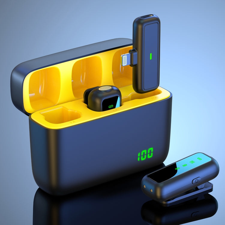Microfono wireless Lavalier SX6 2 in 1 con display digitale e scatola di ricarica, Type-C, 8 Pin