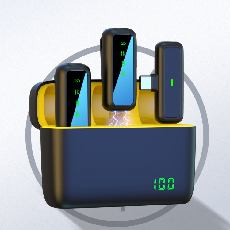Microfono wireless Lavalier SX6 2 in 1 con display digitale e scatola di ricarica, Type-C, 8 Pin