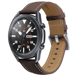 Cinturino di ricambio per cinturino con fibbia argento in vera pelle, For Samsung Galaxy Watch3 45mm, For Samsung Galaxy Watch3 41mm
