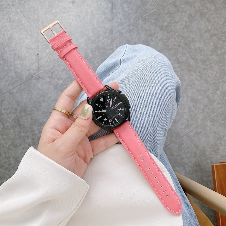 Cinturino di ricambio per cinturino con fibbia argento in vera pelle, For Samsung Galaxy Watch3 45mm, For Samsung Galaxy Watch3 41mm
