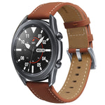Cinturino di ricambio per cinturino con fibbia argento in vera pelle, For Samsung Galaxy Watch3 45mm, For Samsung Galaxy Watch3 41mm