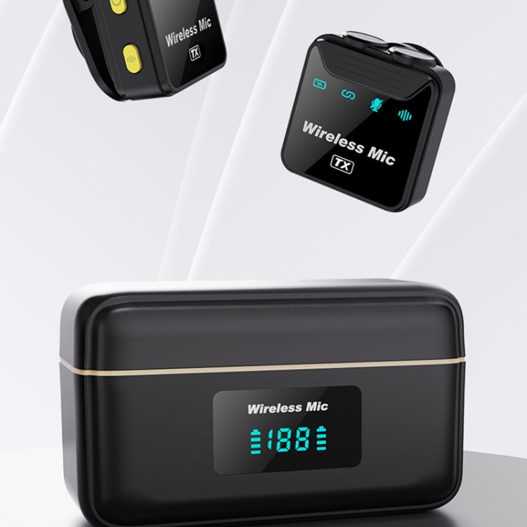 Microfono wireless Lavalier SX23 2 in 1 con scatola di ricarica digitale, Type-C, 8 Pin