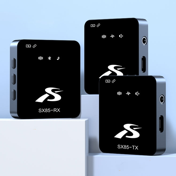 Microfono wireless Lavalier SX85 2 in 1 quadrato con riduzione intelligente del rumore, Type-C, 8 Pin