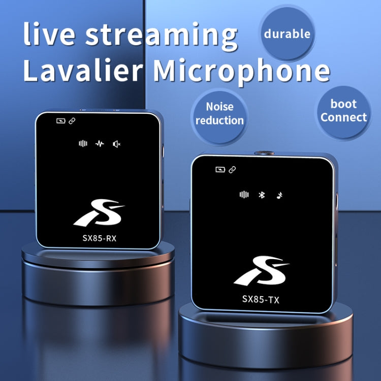 Microfono wireless Lavalier SX85 2 in 1 quadrato con riduzione intelligente del rumore, Type-C, 8 Pin