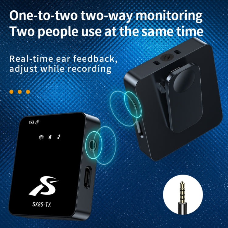 Microfono wireless Lavalier SX85 2 in 1 quadrato con riduzione intelligente del rumore, Type-C, 8 Pin