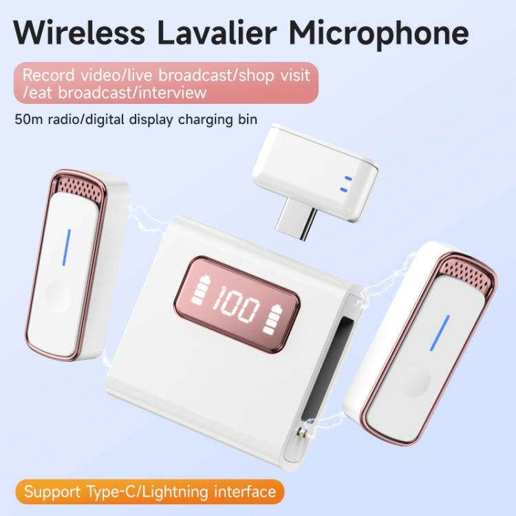 Microfono wireless lavalier SX88 1 TX + 2 RX con riduzione intelligente del rumore, Type-C, 8 Pin