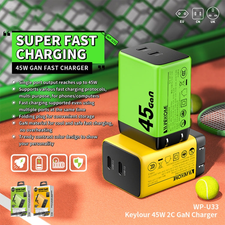 Caricabatterie rapido WK WP-U33 45W USB-C GaN