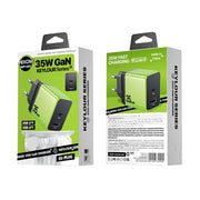 WK WP-U36 35W USB-C / Tipo-C, Caricabatterie rapido USB GaN, EU Plug, UK Plug