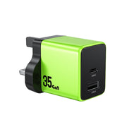 WK WP-U36 35W USB-C / Tipo-C, Caricabatterie rapido USB GaN, EU Plug, UK Plug