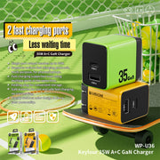 WK WP-U36 35W USB-C / Tipo-C, Caricabatterie rapido USB GaN, EU Plug, UK Plug
