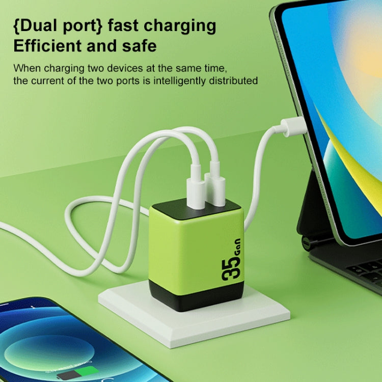 Caricabatterie rapido WK 35W USB-C GaN con EU e UK Plug