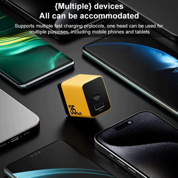 Caricabatterie rapido WK 35W USB-C GaN con EU e UK Plug