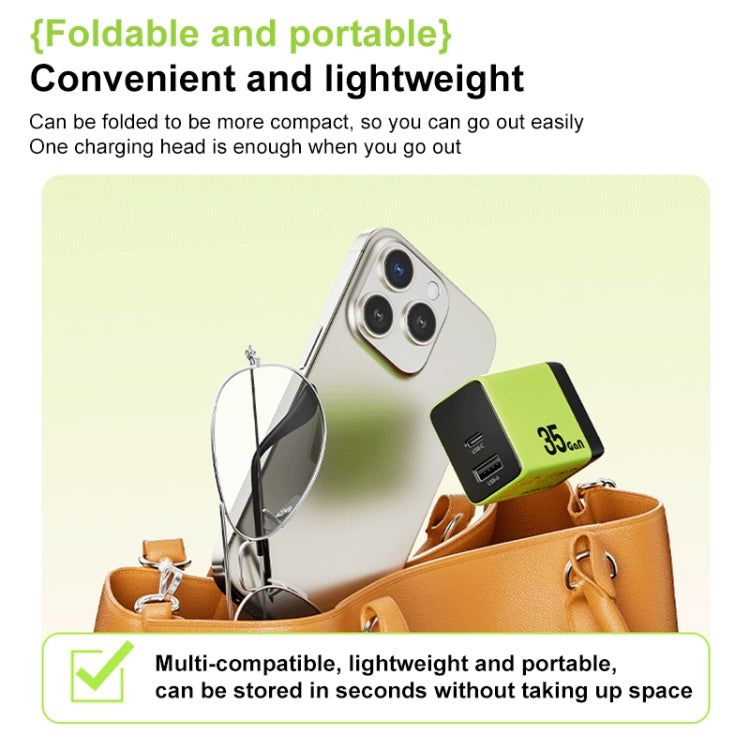 Caricabatterie rapido WK 35W USB-C GaN con EU e UK Plug