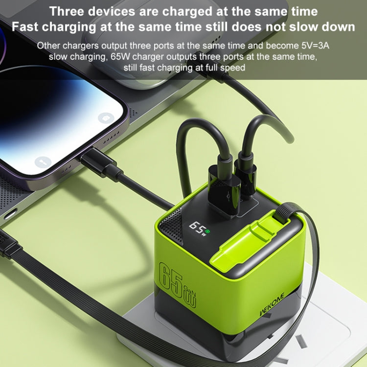 WK WP-U39 65W USB-C / Type-C, caricabatterie rapido USB GaN con cavo Type-C da 80 cm, EU Plug, US Plug
