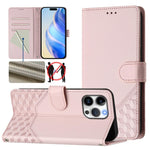 Custodia per telefono in pelle con stampa a nido d'ape e protezione RFID, For iPhone Air, For iPhone 16 Pro Max, For iPhone 16 Pro, For iPhone 16 Plus