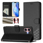 Custodia per telefono in pelle con stampa a nido d'ape e protezione RFID, For iPhone Air, For iPhone 16 Pro Max, For iPhone 16 Pro, For iPhone 16 Plus