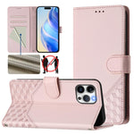 Custodia per telefono in pelle con stampa a nido d'ape e protezione RFID, For iPhone 13 mini, For iPhone 12 / 12 Pro, For iPhone 12 Pro Max, For iPhone 12 mini