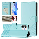 Custodia per telefono in pelle con stampa a nido d'ape e protezione RFID, For iPhone 13 mini, For iPhone 12 / 12 Pro, For iPhone 12 Pro Max, For iPhone 12 mini