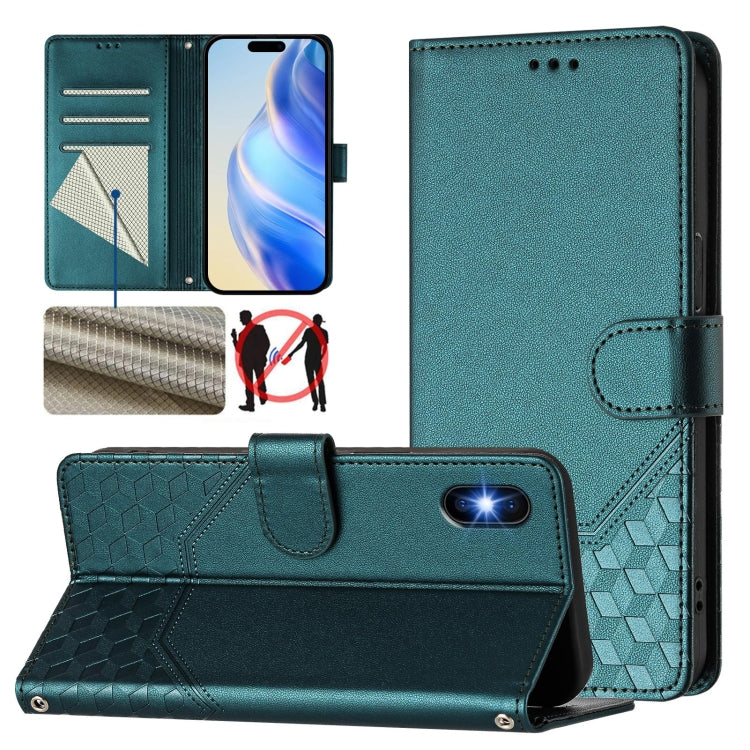 Custodia per telefono in pelle con stampa a nido d'ape e protezione RFID, For iPhone XR, For iPhone XS Max, For iPhone 8 Plus / 7 Plus