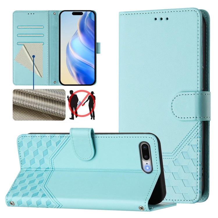 Custodia per telefono in pelle con stampa a nido d'ape e protezione RFID, For iPhone XR, For iPhone XS Max, For iPhone 8 Plus / 7 Plus