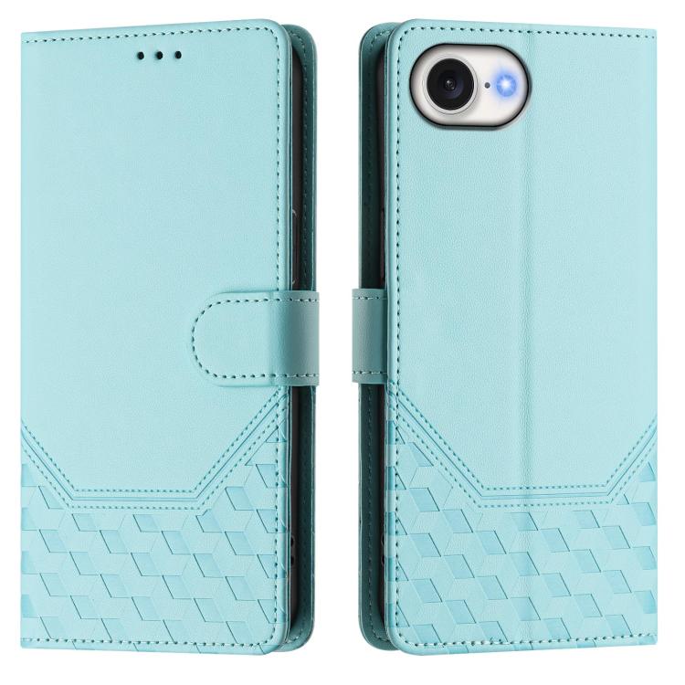 Custodia per telefono in pelle con stampa a nido d'ape e protezione RFID, For iPhone 17e / 16e, For iPhone 17 Pro Max, For iPhone 17 Pro, For iPhone 17