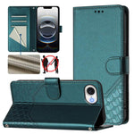 Custodia per telefono in pelle con stampa a nido d'ape e protezione RFID, For iPhone 17e / 16e, For iPhone 17 Pro Max, For iPhone 17 Pro, For iPhone 17
