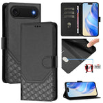 Custodia per telefono in pelle con stampa a nido d'ape e protezione RFID, For iPhone Air, For iPhone 16 Pro Max, For iPhone 16 Pro, For iPhone 16 Plus