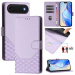 Custodia per telefono in pelle con stampa a nido d'ape e protezione RFID, For iPhone Air, For iPhone 16 Pro Max, For iPhone 16 Pro, For iPhone 16 Plus