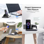 Caricabatterie wireless pieghevole 3 in 1 da 15W