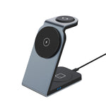 Caricabatterie wireless magnetico 3 in 1 in metallo