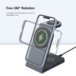 Caricabatterie wireless magnetico 3 in 1 in metallo
