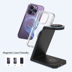 Caricabatterie wireless magnetico 3 in 1 in metallo