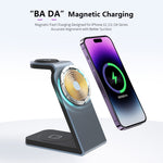 Caricabatterie wireless magnetico 3 in 1 in metallo