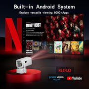 Proiettore portatile WiFi per la casa Y7S 720P Android 11 OS con altoparlante, Allwinner H713, RK3326