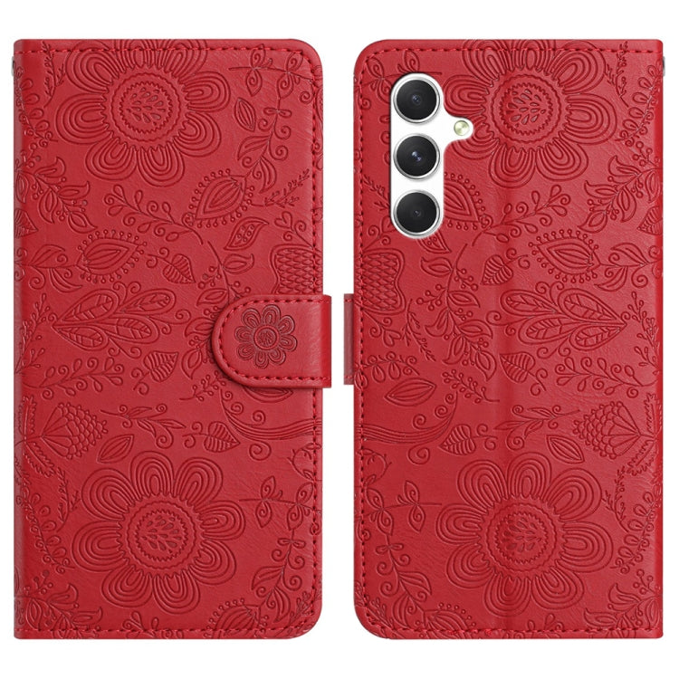 Custodia per telefono in pelle con motivo floreale in rilievo, For Samsung Galaxy A55, For Samsung Galaxy A35, For Samsung Galaxy A15, For Samsung Galaxy A05s