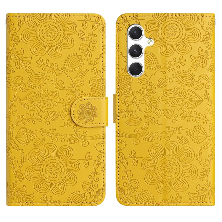 Custodia per telefono in pelle con motivo floreale in rilievo, For Samsung Galaxy A55, For Samsung Galaxy A35, For Samsung Galaxy A15, For Samsung Galaxy A05s