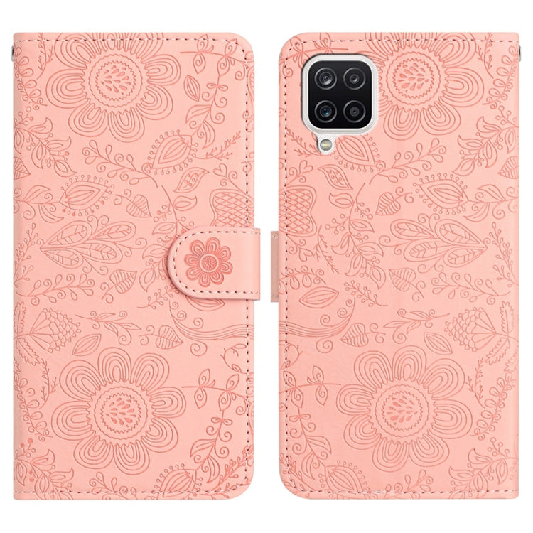 Custodia per telefono in pelle con motivo floreale in rilievo, For Samsung Galaxy A22 5G, For Samsung Galaxy A72, For Samsung Galaxy A53, For Samsung Galaxy A12