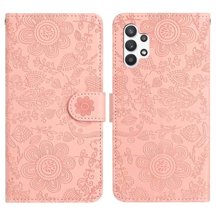 Custodia per telefono in pelle con motivo floreale in rilievo, For Samsung Galaxy A13 4G / A04 / A04s, For Samsung Galaxy A33, For Samsung Galaxy A32 5G / M32 5G, For Samsung Galaxy A52 / A52s